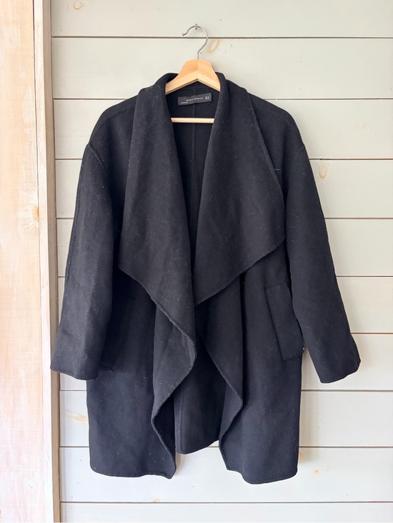 Zara Jackets & Blazers - Zara Woman Black Draped Wool Blend Coatigan Jacket Medium